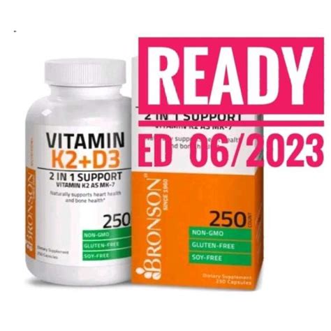 Jual BRONSON VITAMIN K2 MK7 PLUS D3 5000 IU 250 CAPSULE Di Seller