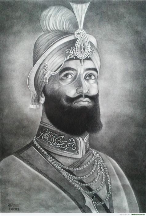 Sketch Of Sri Guru Gobind Singh Ji Desi Painters