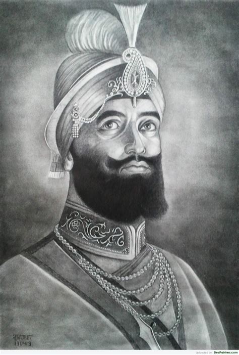 Sketch Of Sri Guru Gobind Singh Ji - Desi Painters