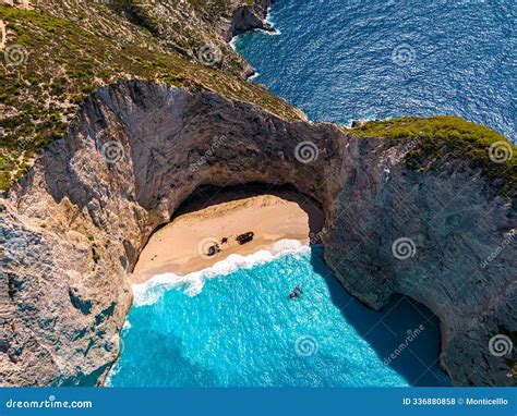 Navagio Beach In Zakynthos Greece Stock Photo Image Of Landmark