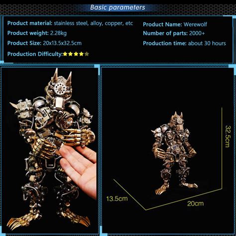 3D DIY Metal Assembly Werewolf Model Hyperrealistic Toy Set — EngineDIY