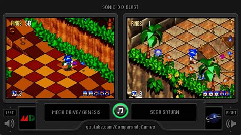 Sonic D Blast Sega Genesis Vs Sega Saturn Side By Side Comparison