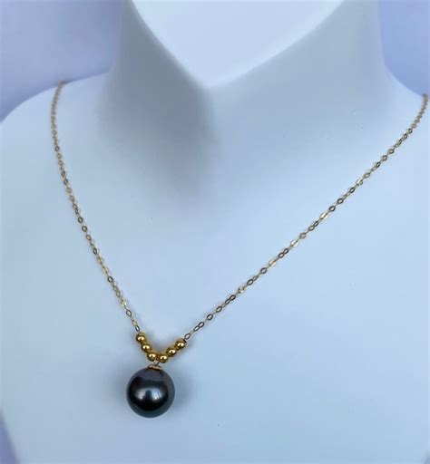 18 Carats Or Jaune Perle De Tahiti Collier Et Pendentif Catawiki