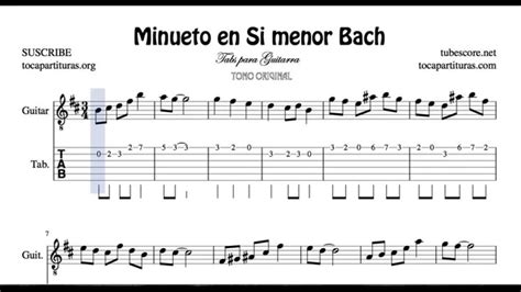 Bach Minuet N B Minor Tab Sheet Music For Guitar Youtube