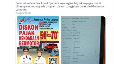 Viral Mobil Dinas Gubernur Wagub Lampung Nunggak Pajak Baru Dibayar