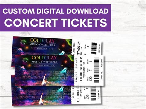 Coldplay Music Of The Spheres Concert Ticket Keepsake Custom Etsy Uk