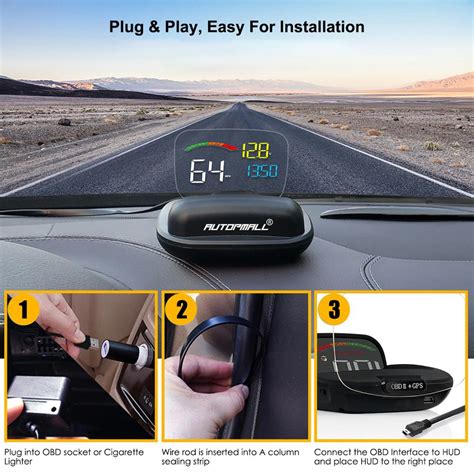 Kopf Hoch Anzeige OBD II GPS Tacho Alarm Funktion Praktische 2 In 1 HD