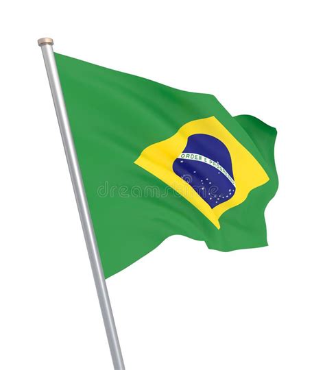 Bandera Del Brasil Que Sopla En El Viento Textura Del Fondo D