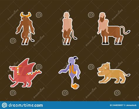 Ufo Fantastic Creatures Set In Outline Vector Illustration Coloring