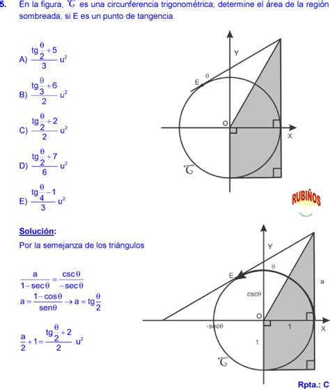 Linea Tangente Secante Cotangente Y Cosecante En La Circunferencia TrigonomÉtrica Problemas