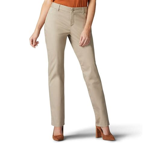 Lee Women S Lee Wrinkle Free Relaxed Fit Straight Leg Pants Flax