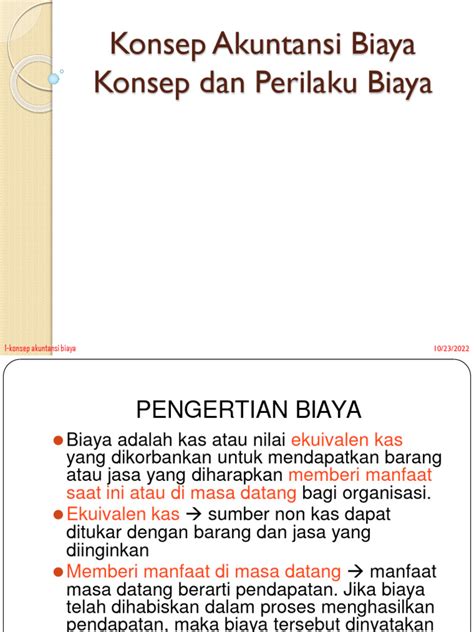 Materi Pertemuan I Konsep Dasar Akuntansi Biaya Pdf