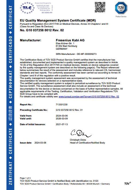Eu Certificate Class Iia And Class Iib Devices G10 037258 0012 Key2