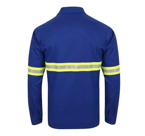 CAMISA ELETRICISTA AZUL NR10 RISCO 2 ARCO ELETRICO ANTI CHAMA CA