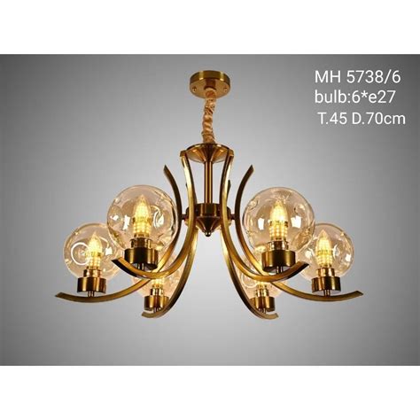 Jual Lampu Hias Gantung Nordic BEdside Ball Lamp 5738 6 Cabang Lamp