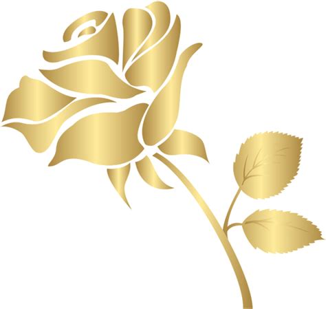 Download Decorative Gold Rose Png Clip Art Image Gold Rose Clip Art