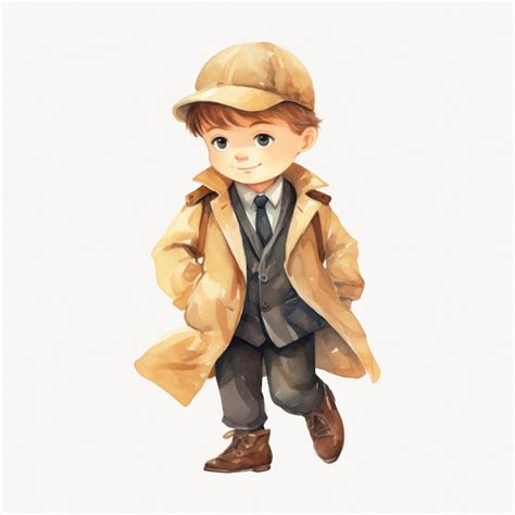 Charming Detective Boy Illustration Premium Ai Generated Vector