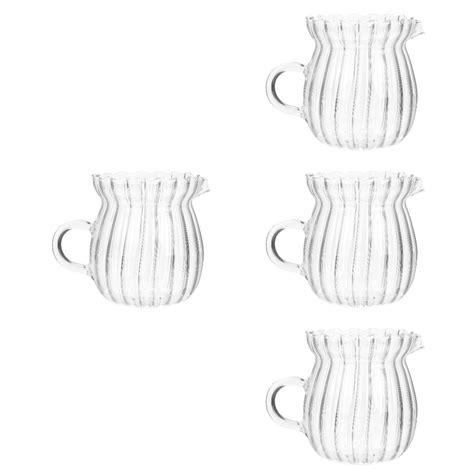 4 Pack Glass Milk Cup Coffee Mugs Espresso Cups Multi Function Cream