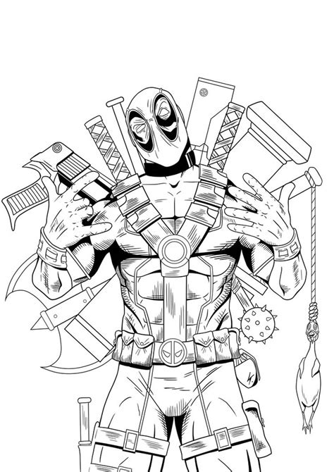 Lego Deadpool Coloring Pages At Free Printable