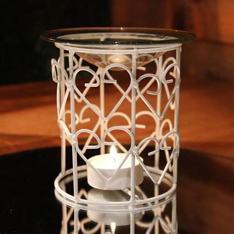 Cream Metal Oil Burner Wire Heart Fragrance Oil Burner Fragrance