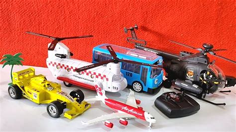 Unboxing Mobil Remot Kontrol Pesawat Terbang Helicopter Bus Tayo