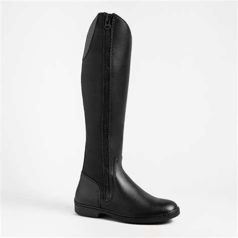 Bottes D équitation En Synthétique 500 Noir Noir Fouganza Décathlon