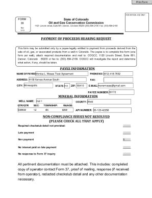 Fillable Online PAYMENT OF PROCEEDS HEARING REQUEST PAYEE Fax Email