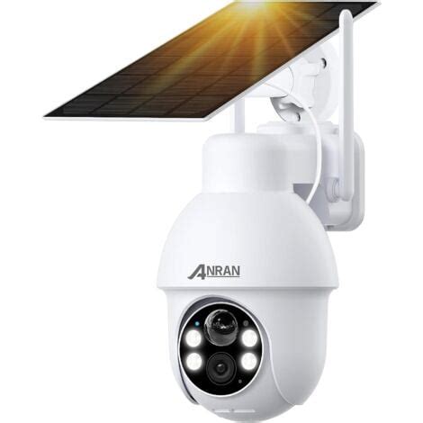 Anran Mp Cam Ra Surveillance Wifi Exterieure Sans Fil Solaire Ptz