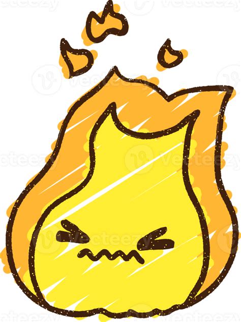 Flame Character Chalk Drawing 40697075 Png