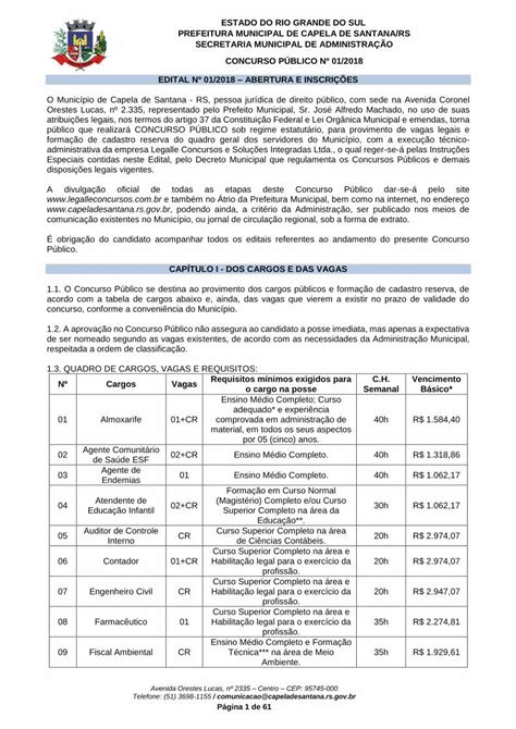 Pdf Concurso P Blico Para Provimento De Cargos Ano Do Ensino