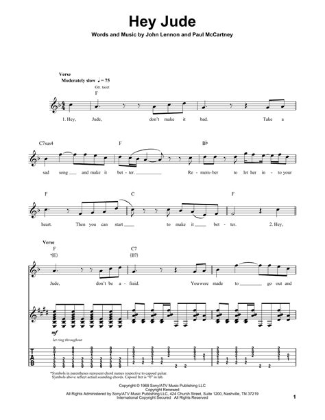 Hey Jude By The Beatles Guitar Tab Play Along Guitar Instructor