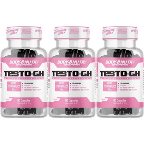 Kit X Testo Gh Feminy C Psulas Body Nutry Otimanutri