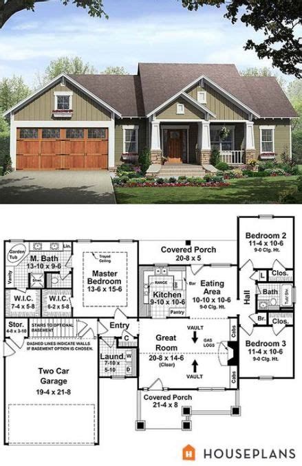 House Plans With Basement 1400 Sq Ft 40 Ideas Craftsman House Plans Craftsman Style House