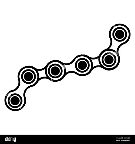 A Short Bike Chain With Links Isolated On A White Square Background