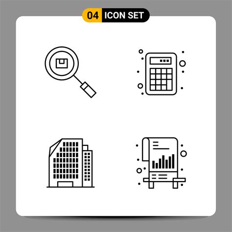 4 Black Icon Pack Outline Symbols Signs for Responsive designs on white ...