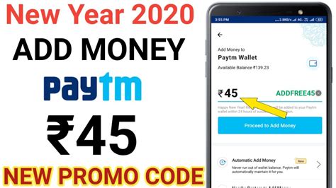 New Year 2020 Paytm New Promo Code Add Money 45 Paytm Add Money New