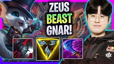 Zeus Is A Beast With Gnar Top T Zeus Plays Gnar Top Vs K Sante