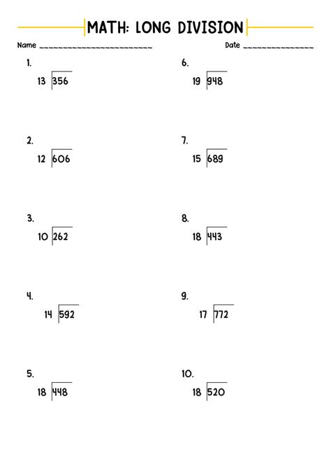 Division Worksheet For Class 2 With Remainder