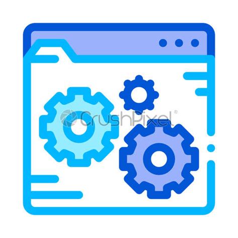 Fixing File Coding System Vector Thin Line Icon Stock Vector 3839103