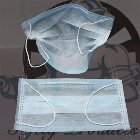 Blue PP Non Woven Two Ply Disposable Face Mask For Laboratory Use At