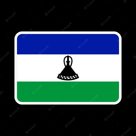 Lesotho Bandera Colores Oficiales Y Proporción Ilustración Vectorial Vector Premium