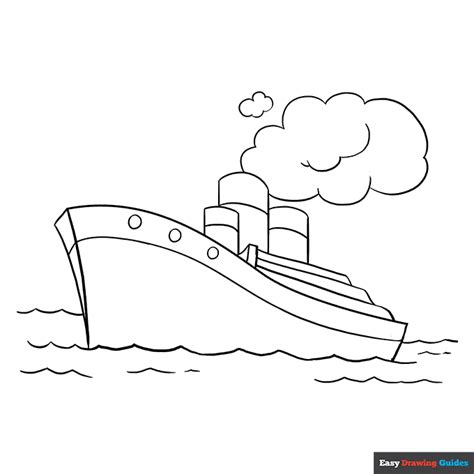 Ship Coloring Page | Easy Drawing Guides