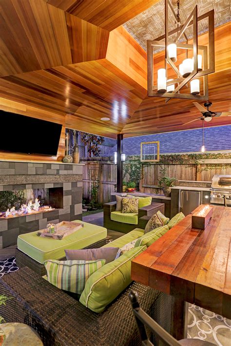 Contemporary Outdoor Living Room In Montrose Texas Custom Patios