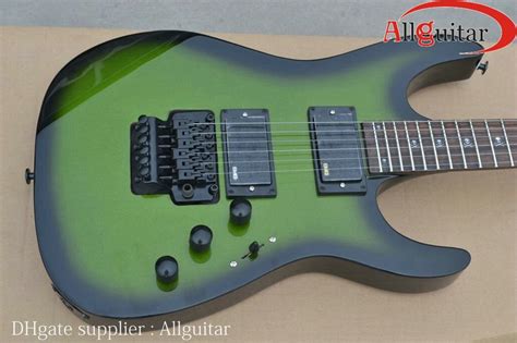 Green Black Guitar Active Pickups Black Hardware Floyd Tremolo Electric