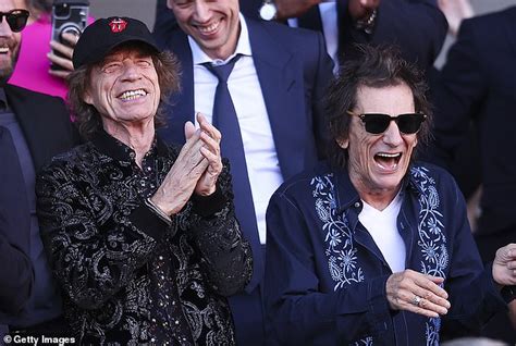 Ronnie Wood Looks Dapper In A Black Suit As He Joins His Stylish