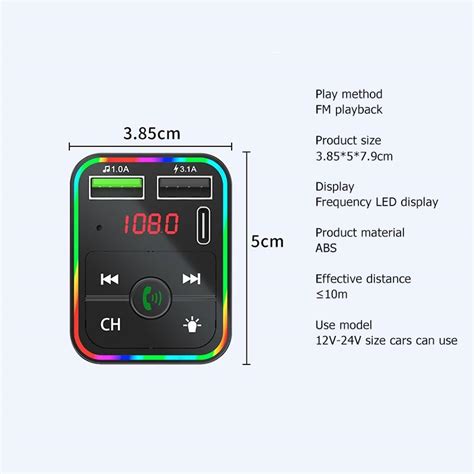 Kablosuz Bluetooth Ahizesiz Ara Kiti Araba Fm Verici Aux Mod Lat R Lcd