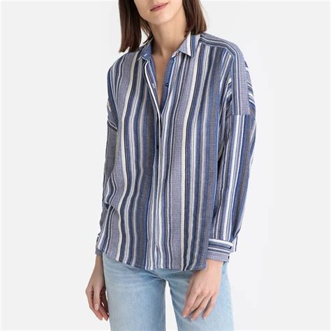 Chemise rayée manches longues lima blanc bleu Sessun La Redoute