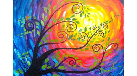 Whimsical Tree Beginner Acrylic Painting Theartsherpa Youtube