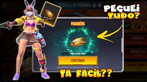 PEGUEI O NOVO PUNHO EVENTO BÚSSOLA DE PRÊMIOS FREE FIRE TA FACIL