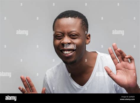 Smiling Black Guy Full Of Happiness And Positive Stock Photo Alamy